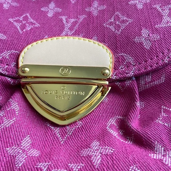 Louis Vuitton Fuchsia Denim Monogram Denim Mini Pleaty Bag - Picture 4 of 7